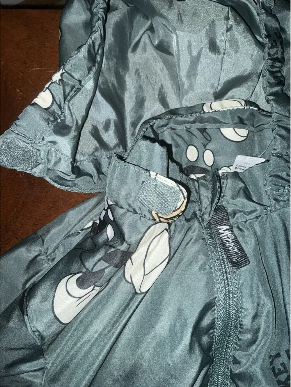 Disney H & M Donald Mickey Hooded Windbreaker Jacket Removable Hood Sz 12/18 M